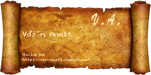 Vén Anett névjegykártya