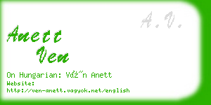 anett ven business card